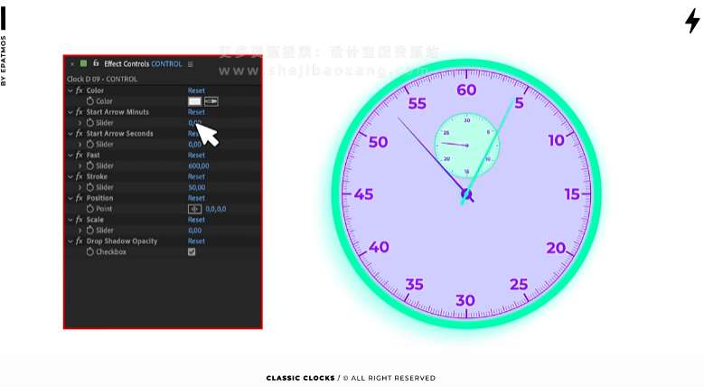 AE模板 经典数字时钟动画 Classic Clocks-精品资源站