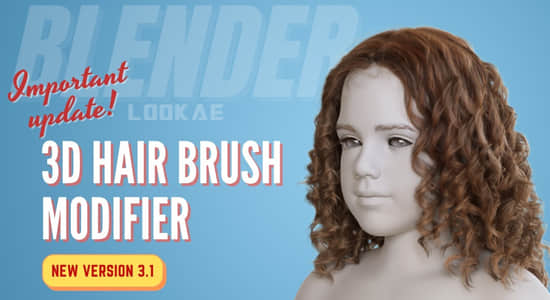 三维毛发笔刷头发制作Blender插件 3D Hair Brush V4.4.1-精品资源站