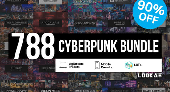 788个未来科技霓虹赛博朋克LUTS调色预设 788 Cyberpunk Presets LUTs-精品资源站