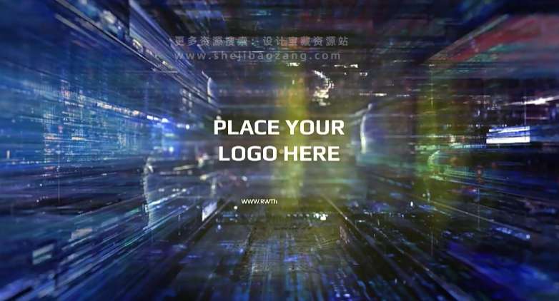 AE模板 科技感发光线条背景空间穿梭LOGO标志展示片头 Cyber Logo 2-精品资源站