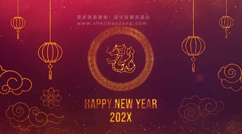 AE模板 中国风喜庆新年LOGO片头动画 Chinese New Year-精品资源站