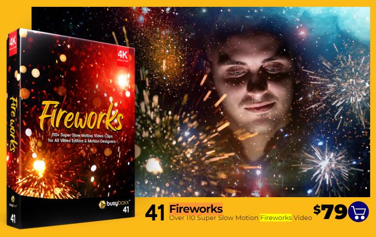 4K视频素材 115个烟花火星粒子飞溅特效合成动画Fireworks-精品资源站