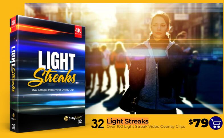 4K视频素材 101个镜头变形条纹光线耀斑光效合成动画 Light Streaks-精品资源站