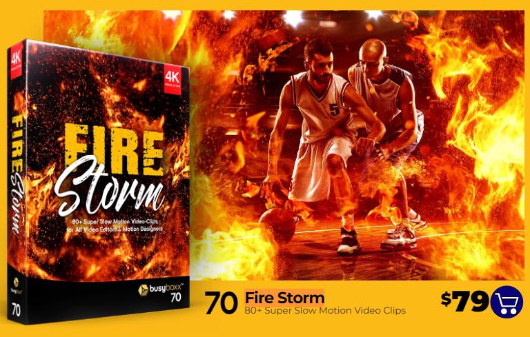 4K视频素材 81个燃烧火焰烈焰喷射特效慢动作 Fire Storm-精品资源站