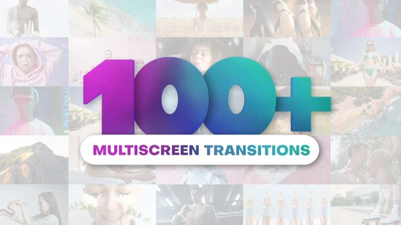 AE模板 100种多画面网格分屏转场过渡动画 Multiscreen Transitions-精品资源站