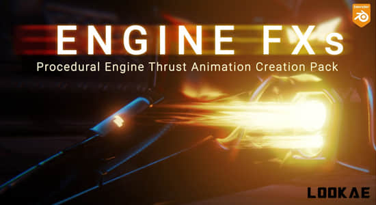 模拟引擎火焰喷射动画效果资产Blender预设 Engine FXs V1.1-精品资源站